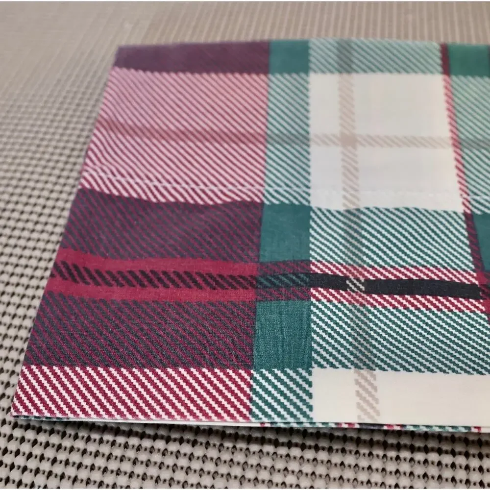 Westpoint Stevens Pillowcase Standard Plaid Red Green White Cotton BlendUSA